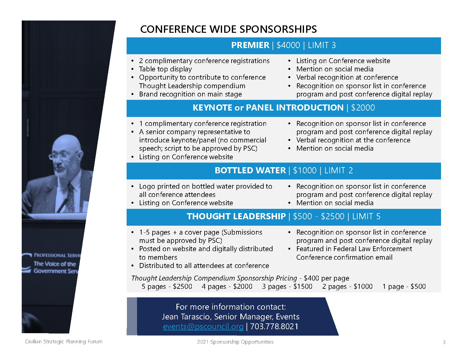 Vision Civilian Strategic Planning Forum Sponsorships